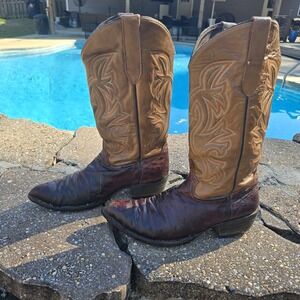 Cowtown‎ Full Quill Ostrich Boots Men's Size 9.5-10? Vintage wide?